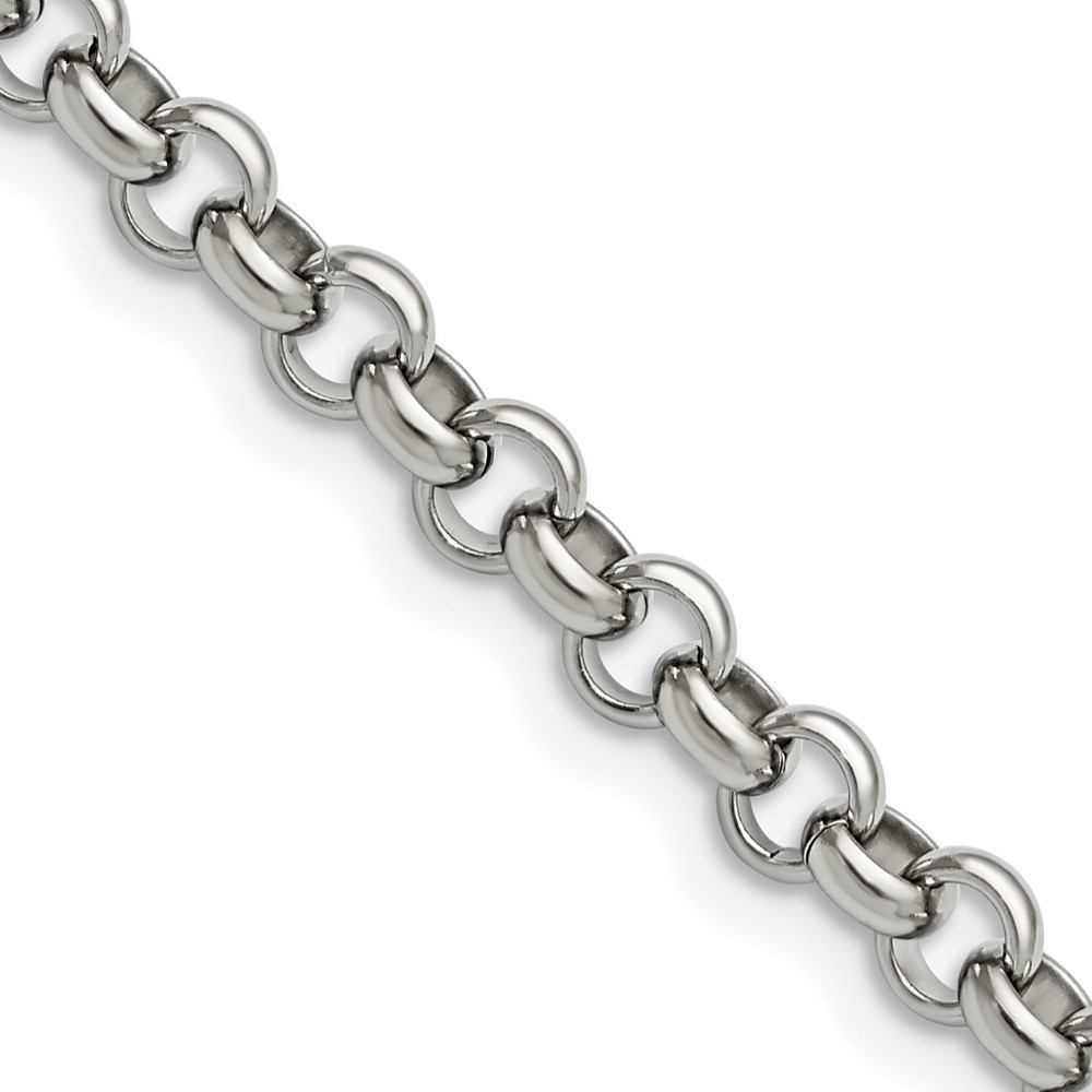 Stainless Steel Polished 6mm 18in Rolo Chain