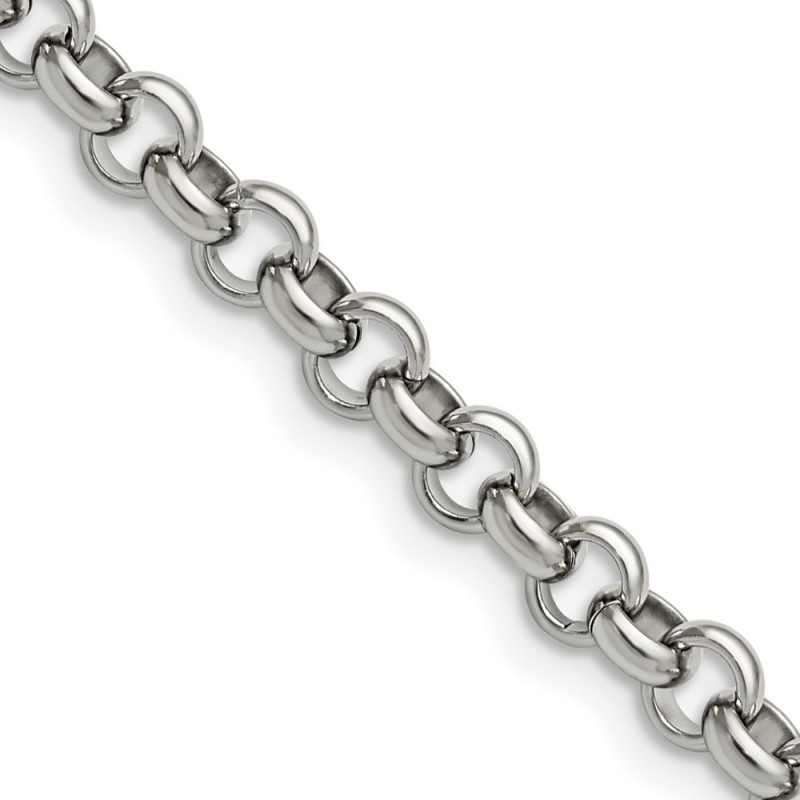 Stainless Steel Polished 6mm 18in Rolo Chain