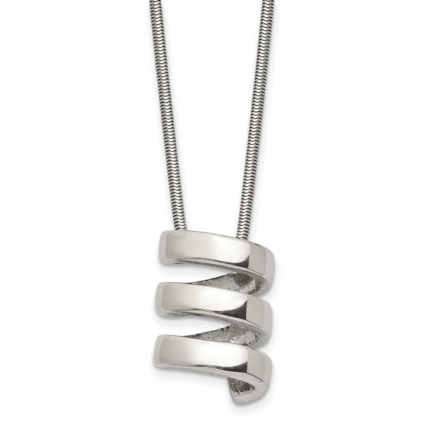 Stainless Steel Polished Fancy Twist 18in Necklace