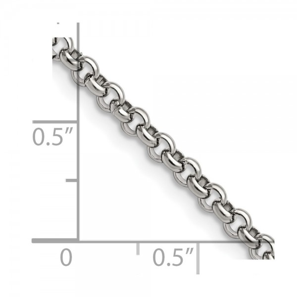 Stainless Steel Polished 3.9mm 24in Rolo Chain
