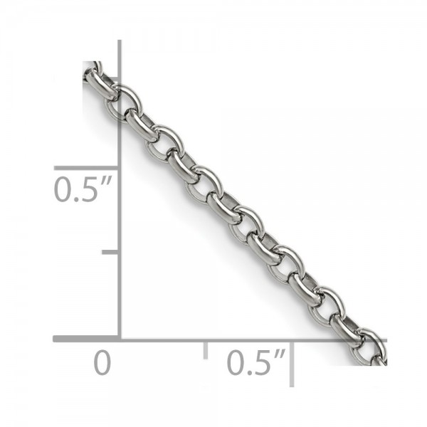 Stainless Steel Polished 3.2mm 24in Cable Chain