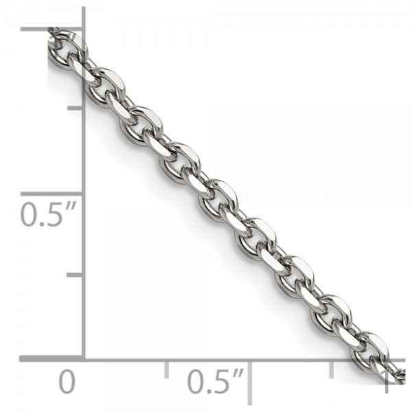 Stainless Steel Polished 3.4mm 22in Cable Chain