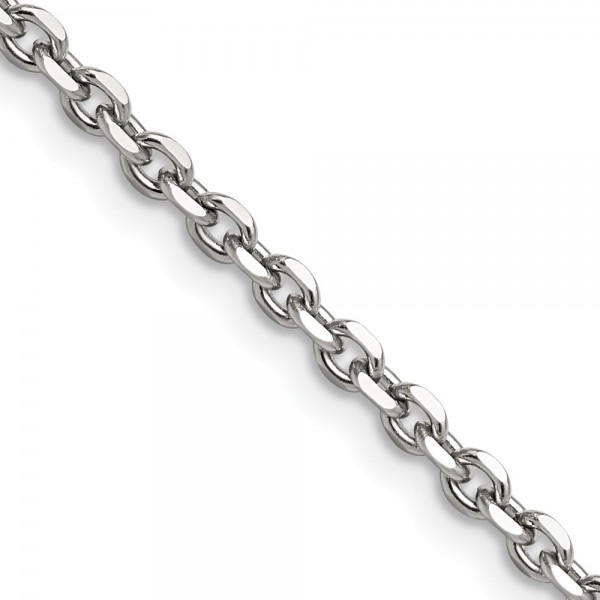 Stainless Steel Polished 3.4mm 22in Cable Chain