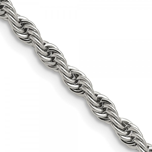 Stainless Steel Polished 4mm 22 inch Rope Chain