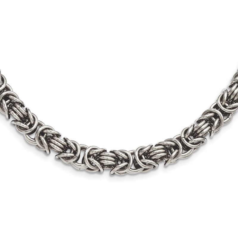 Stainless Steel Polished Fancy Link 22in Necklace