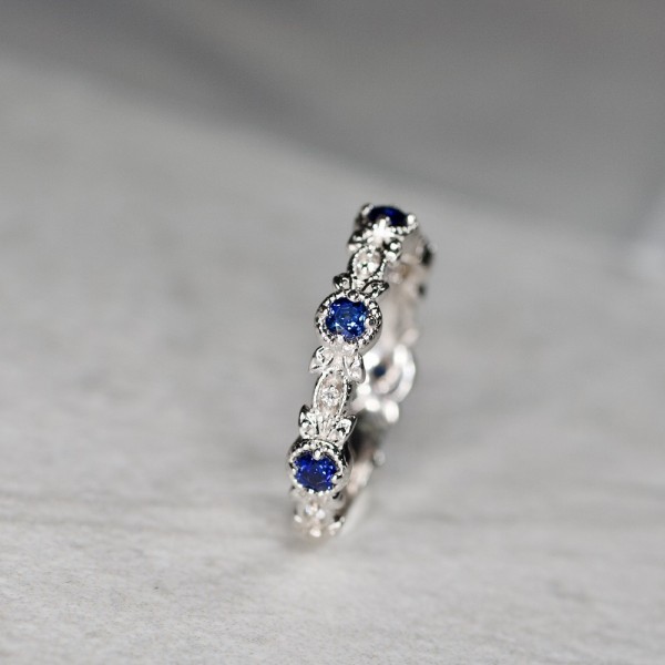 Diamond and Iolite Ring