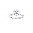 14K White 6.5 mm Round Solitaire Engagement Ring Mounting