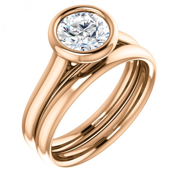 14 kt Rose Gold 1CT Moissanite Ring