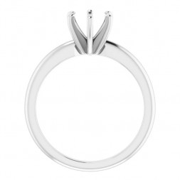 14K White 6.5 mm Classic Solitaire Engagement Ring Mounting