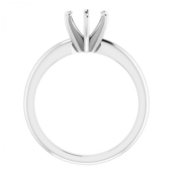 14K White 6.5 mm Classic Solitaire Engagement Ring Mounting