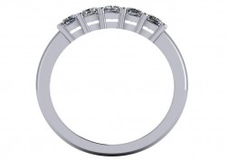14 KT White Cushion 3/4 CTTW Diamond Band