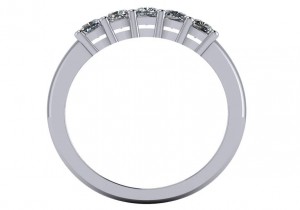 14 KT White Cushion 3/4 CTTW Diamond Band