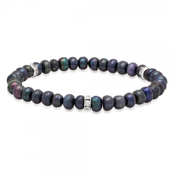 Freshwater Black Pearl Stretch Bracelet
