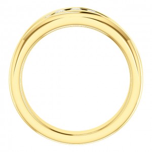 Gents 18kt Yellow Gold Designer Channel Set Ring