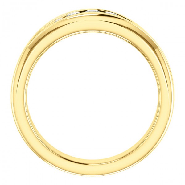 Gents 18kt Yellow Gold Designer Channel Set Ring