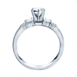 Me244-14k White Gold Classic Semi Mount Engagement Ring