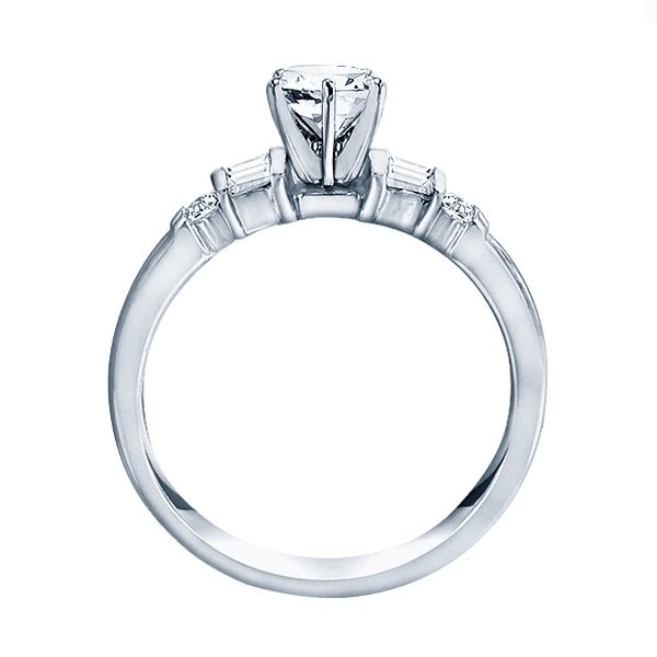 Me244-14k White Gold Classic Semi Mount Engagement Ring
