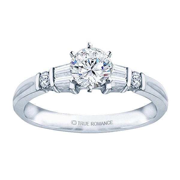 Me244-14k White Gold Classic Semi Mount Engagement Ring