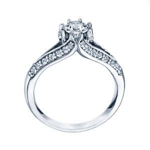 Me677 -14k White Gold Classic Semi Mount Engagement Ring