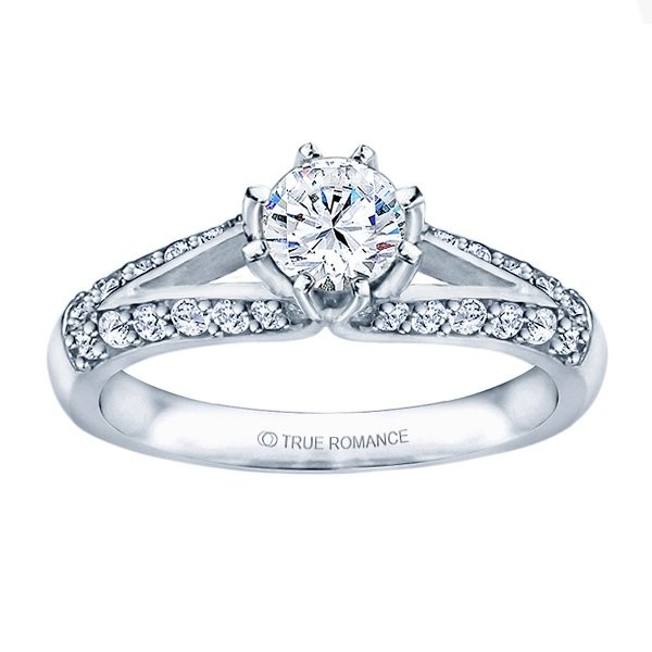 Me677 -14k White Gold Classic Semi Mount Engagement Ring