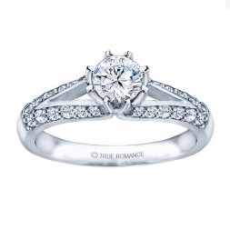 Me677 -14k White Gold Classic Semi Mount Engagement Ring