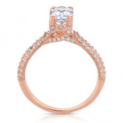 Rm1280vrs-14k Rose Gold Oval Cut Diamond Semi Mount Engagement Ring