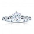 Rm1292 -14k White Gold Round Cut Diamond Infinity Semi Mount Engagement Ring