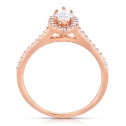 Rm1301m-14k Rose Gold Marquise Cut Halo Diamond Semi Mount Engagement Ring