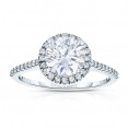 Rm1301r-14k White Gold Round Cut Halo Diamond Semi Mount Engagement Ring