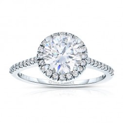 Rm1301r-14k White Gold Round Cut Halo Diamond Semi Mount Engagement Ring