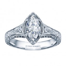 Rm1316m-14k White Gold Vintage Semi Mount Engagement Ring