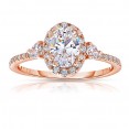 Rm1345vrs-14k Rose Gold Oval Cut Halo Diamond Semi Mount Engagement Ring