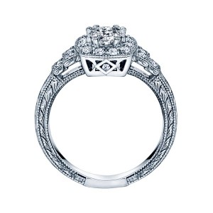 Rm1360cu -14k White Gold Cushion Cut Halo Diamond Vintage Semi Mount Engagement Ring