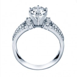 Rm1386-14k White Gold Infinity Semi Mount Engagement Ring