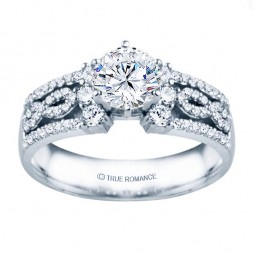Rm1386-14k White Gold Infinity Semi Mount Engagement Ring