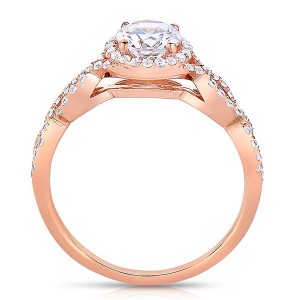 Rm1406-14k Rose Gold Round Cut Halo Diamond Infinity Semi Mount Engagement Ring