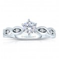 Rm1439 -14k White Gold Round Cut Diamond Infinity Semi Mount Engagement Ring