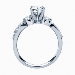 Rm1443-14k White Gold Infinity Semi Mount Engagement Ring