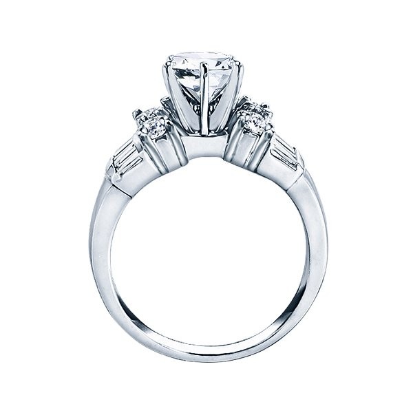 Rm387-14k White Gold Classic Semi Mount Engagement Ring