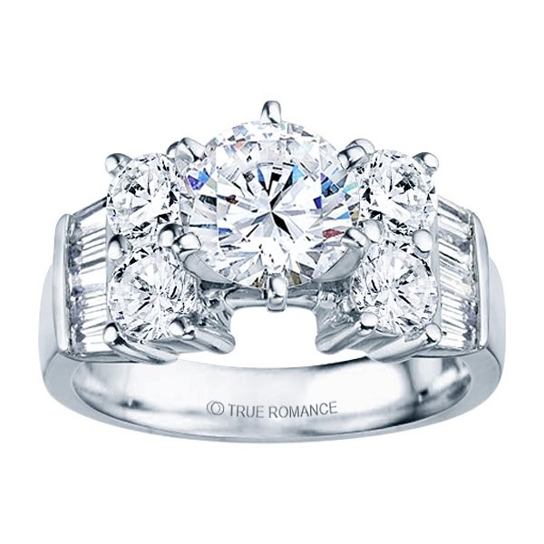 Rm387-14k White Gold Classic Semi Mount Engagement Ring