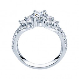 Rm985-14k White Gold Infinity Semi Mount Engagement Ring