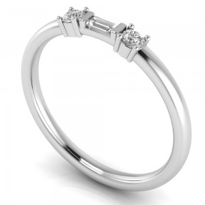 Modern Round And Baguette Tiara Band