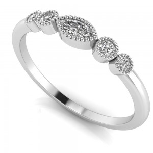 Diamond Eye Millgrain Tiara Band