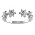 Diamond Flower Open Ring