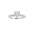 14K White  Round French set Engagement Ring (.42ctw.)
