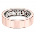 Men's Wedding Band With Link Pattern, Bright Finish And Flat Profile
