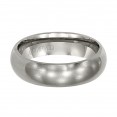 Comfort Fit Titanium Wedding Band With Domed Profile And Brushed Finish