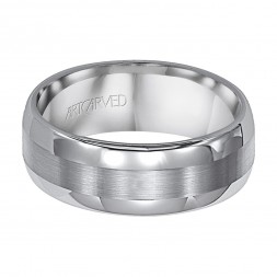 Tungsten Carbide Wedding Band With Satin Finished Inlay