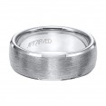 Tungsten Carbide Wedding Band With Wire Brushed Finish