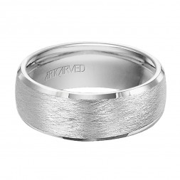 Tungsten Carbide Wedding Band With Wire Brushed Finish
